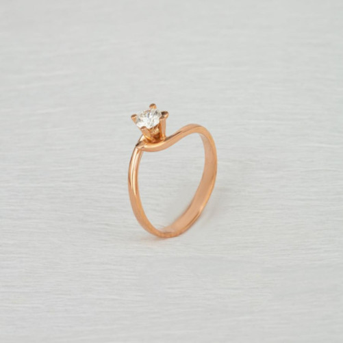 Solitaire femme en Or Rose 18 Carats Ref 68929 | Chichkhane