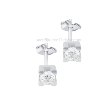 Boucles d'oreilles femme en Or Blanc 18 Carats Ref 65150 | Chichkhane