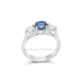 Solitaire femme en Or Blanc 18 Carats Ref 65114 | Chichkhane