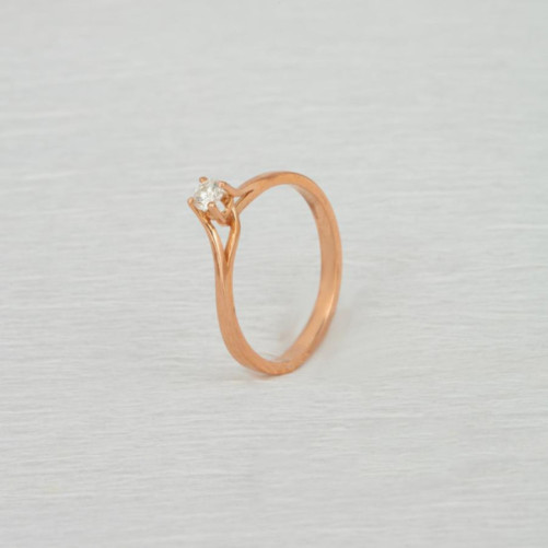 Solitaire femme en Or Rose 18 Carats Ref 68927 | Chichkhane
