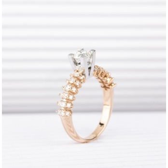 Solitaire femme en Or Bicolore  18 Carats Ref 65228 | Chichkhane