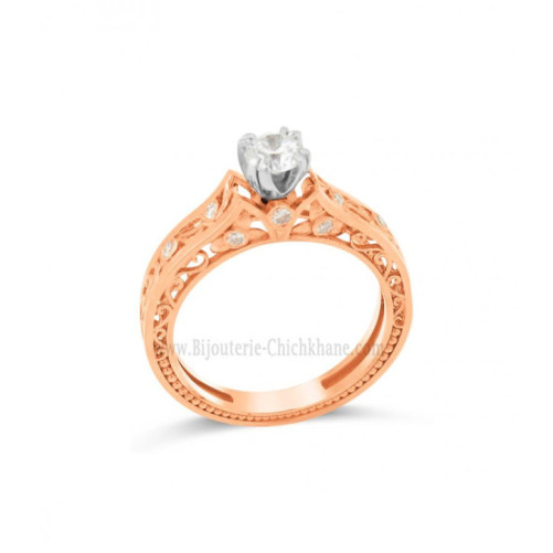 Solitaire femme en Or Bicolore  18 Carats Ref 65141 | Chichkhane