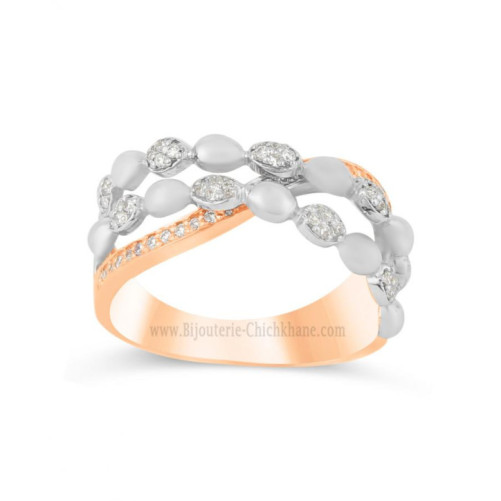 Bague femme en Or Bicolore  18 Carats Ref 65106 | Chichkhane