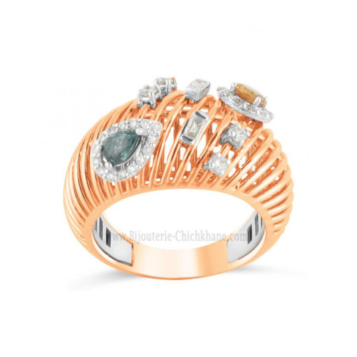 Bague femme en Or Bicolore 18 Carats Ref 65051 | Chichkhane