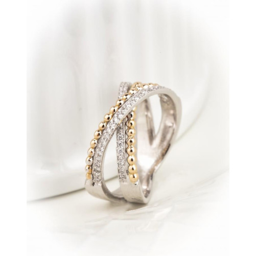 Bague femme en Or Bicolore  18 Carats Ref 65035 | Chichkhane