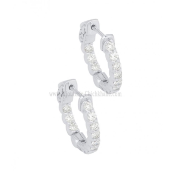 Boucles d'oreilles femme en Or Blanc 18 Carats Ref 64996 | Chichkhane