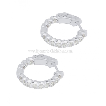 Boucles d'oreilles femme en Or Blanc 18 Carats Ref 64996 | Chichkhane