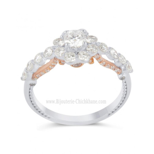 Solitaire femme en Or Bicolore  18 Carats Ref 64955 | Chichkhane