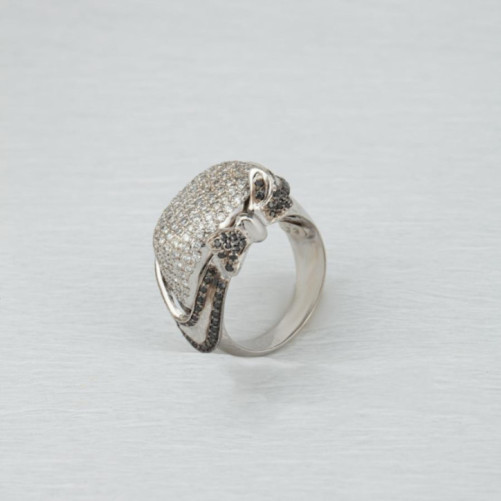 Bague femme en Or Blanc 18 Carats Ref 9538 | Chichkhane