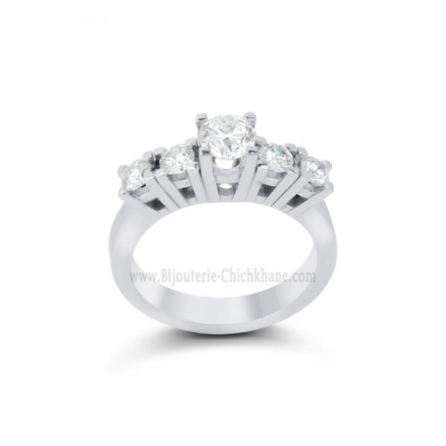 Solitaire femme en Or Blanc 18 Carats Ref 64916 | Chichkhane