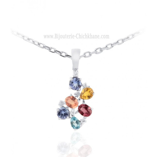 Pendentif femme en Or Blanc 18 Carats Ref 64491 | Chichkhane