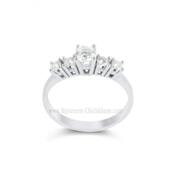Solitaire femme en Or Blanc 18 Carats Ref 64479 | Chichkhane