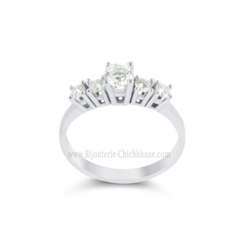 Solitaire femme en Or Blanc 18 Carats Ref 64479 | Chichkhane