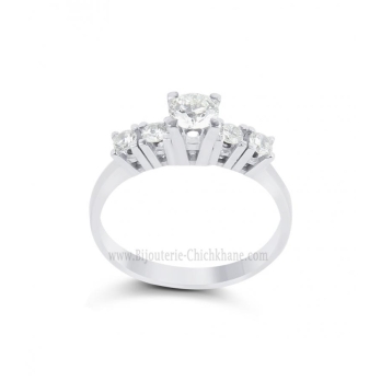 Solitaire femme en Or Blanc 18 Carats Ref 64477 | Chichkhane