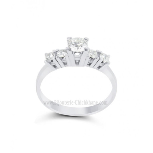 Solitaire femme en Or Blanc 18 Carats Ref 64477 | Chichkhane