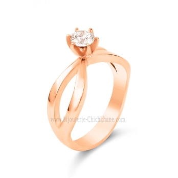 Solitaire femme en Or Rose 18 Carats Ref 64413 | Chichkhane