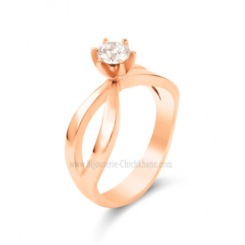 Solitaire femme en Or Rose 18 Carats Ref 64413 | Chichkhane