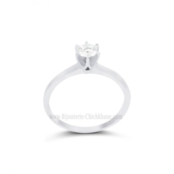 Solitaire femme en Or Blanc 18 Carats Ref 64412 | Chichkhane