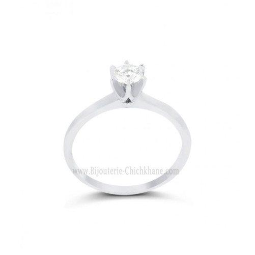 Solitaire femme en Or Blanc 18 Carats Ref 64412 | Chichkhane