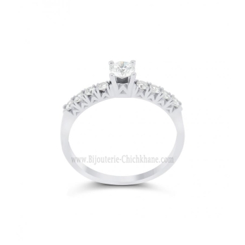 Solitaire femme en Or Blanc 18 Carats Ref 64410 | Chichkhane