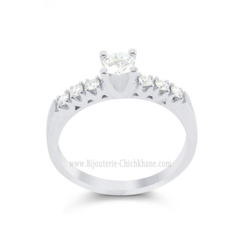 Solitaire femme en Or Blanc 18 Carats Ref 64475 | Chichkhane
