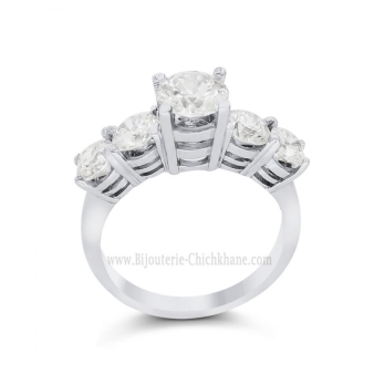 Solitaire femme en Or Blanc 18 Carats Ref 64416 | Chichkhane