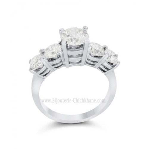 Solitaire femme en Or Blanc 18 Carats Ref 64416 | Chichkhane