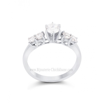 Solitaire femme en Or Blanc 18 Carats Ref 64415 | Chichkhane