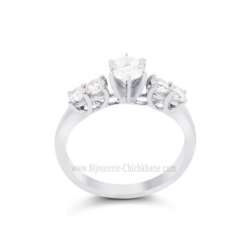 Solitaire femme en Or Blanc 18 Carats Ref 64415 | Chichkhane