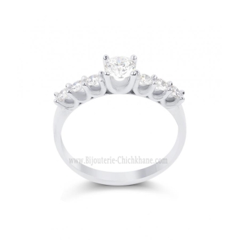 Solitaire femme en Or Blanc 18 Carats Ref 64408 | Chichkhane