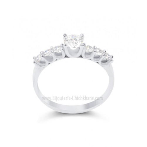 Solitaire femme en Or Blanc 18 Carats Ref 64408 | Chichkhane