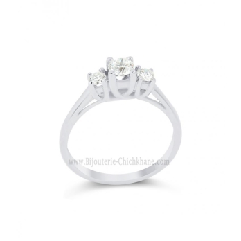 Solitaire femme en Or Blanc 18 Carats Ref 64406 | Chichkhane