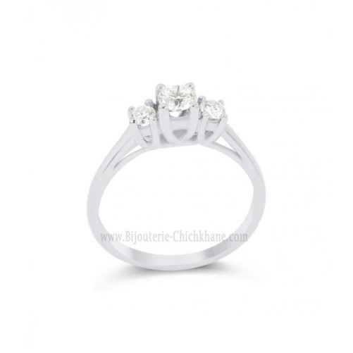 Solitaire femme en Or Blanc 18 Carats Ref 64406 | Chichkhane