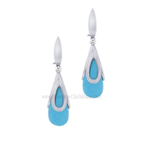 Boucles d'oreilles femme en Or Blanc 18 Carats Ref 64363 | Chichkhane