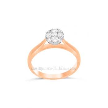 Solitaire femme en Or Bicolore  18 Carats Ref 64257 | Chichkhane