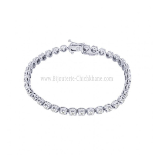 Gourmette femme en Or Blanc 18 Carats Ref 64297 | Chichkhane