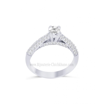 Solitaire femme en Or Blanc 18 Carats Ref 64278 | Chichkhane