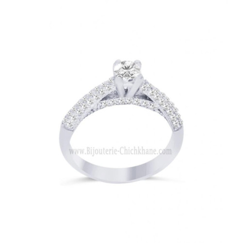 Solitaire femme en Or Blanc 18 Carats Ref 64278 | Chichkhane