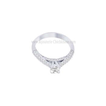 Solitaire femme en Or Blanc 18 Carats Ref 64278 | Chichkhane
