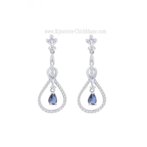 Boucles d'oreilles femme en Or Blanc 18 Carats Ref 64040 | Chichkhane