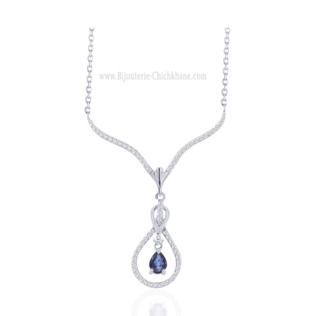 Collier femme en Or Blanc 18 Carats Ref 64039 | Chichkhane