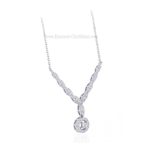 Collier femme en Or Blanc 18 Carats Ref 64036 | Chichkhane