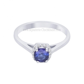 Solitaire femme en Or Blanc 18 Carats Ref 64023 | Chichkhane