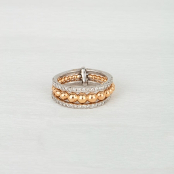 Bague femme en Or Bicolore  18 Carats Ref 43231 | Chichkhane