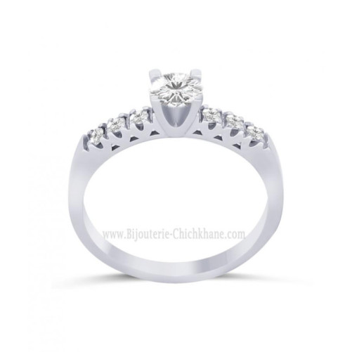 Solitaire femme en Or Blanc 18 Carats Ref 64154 | Chichkhane