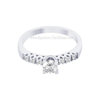 Solitaire femme en Or Blanc 18 Carats Ref 64154 | Chichkhane