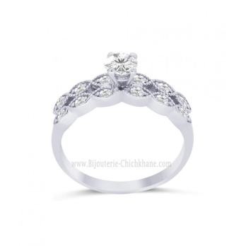 Solitaire femme en Or Blanc 18 Carats Ref 64139 | Chichkhane