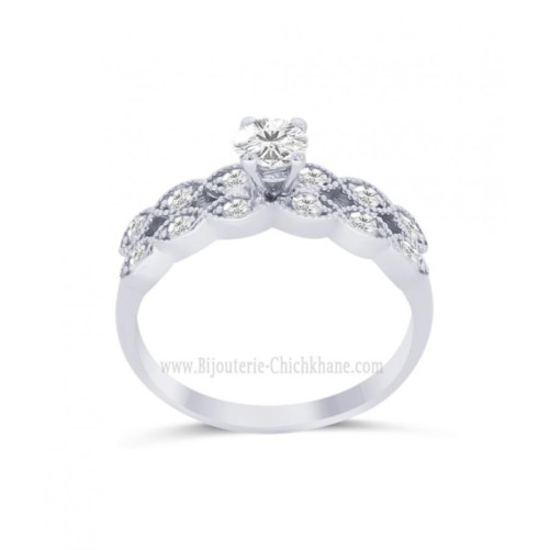 Solitaire femme en Or Blanc 18 Carats Ref 64139 | Chichkhane