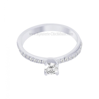 Solitaire femme en Or Blanc 18 Carats Ref 64132 | Chichkhane