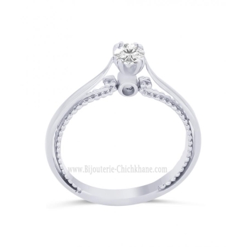 Solitaire femme en Or Blanc 18 Carats Ref 64125 | Chichkhane